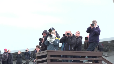 Flyspottere på plass under øving til Sola Airshow