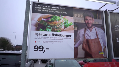 Kjartan Skjelde klar med ny fiskeburger på Ikea